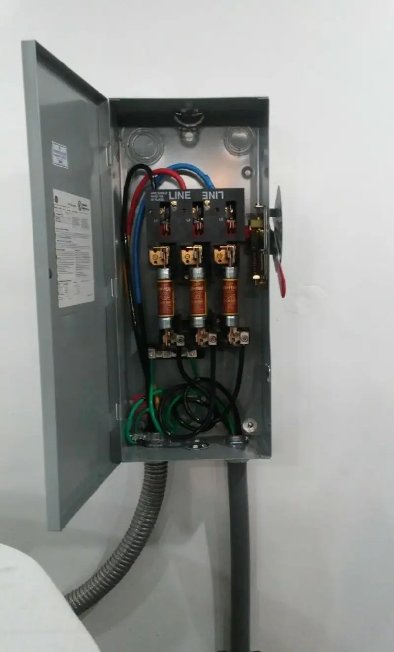 Three-phase disconnect switch installed for Electrical Wiring & Rewiring in New Bedford